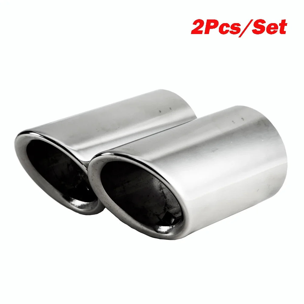 AQTQAQ Chrome Plating Stainless Steel Car Exhaust Muffler Tip Pipes Covers for Audi A1 A3 A4 TT 2009-2015 / VW Volkswagen PASSAT