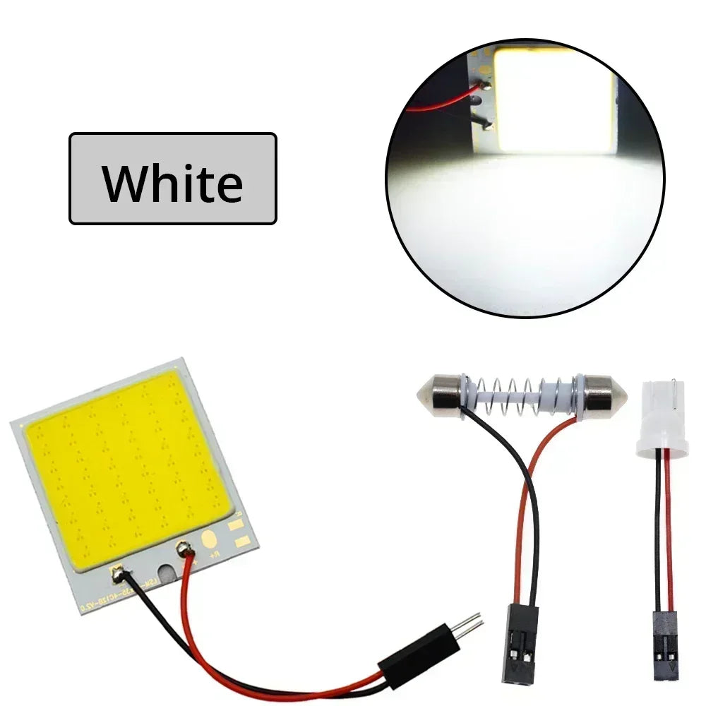 Bombillas LED blancas y rojas T10 W5w Cob 24SMD 36SMD 48SMD para panel de matrícula de coche, luces de lectura para interior de coche, luz de festón para maletero