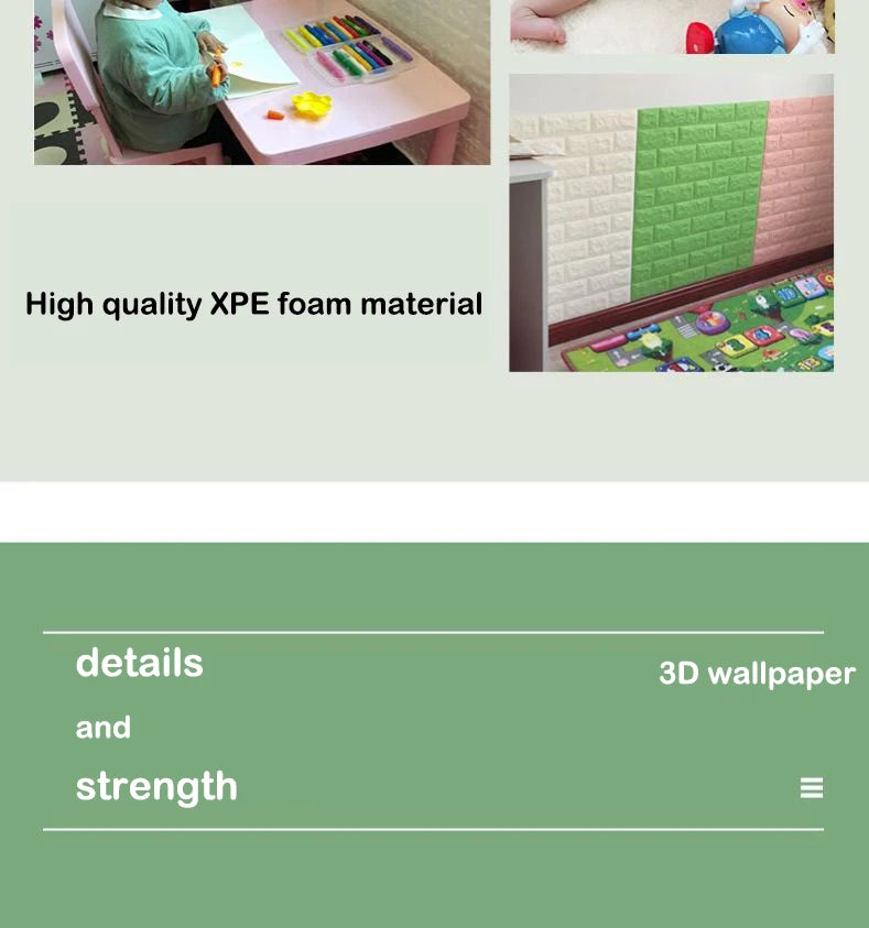 DIY 3D Wall Sticker Wallpaper Roll Self Adhesive Foam Brick Soft Kitchen Room Wall Decor Wall Panels Background Wall Decoration