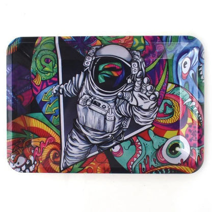 Multi Rolling Tray 18*12.5CM Tobacco Metal Cigarette Smoke Accessories Herb Tinplate Plate Grinder Tools Various Pattern Designs