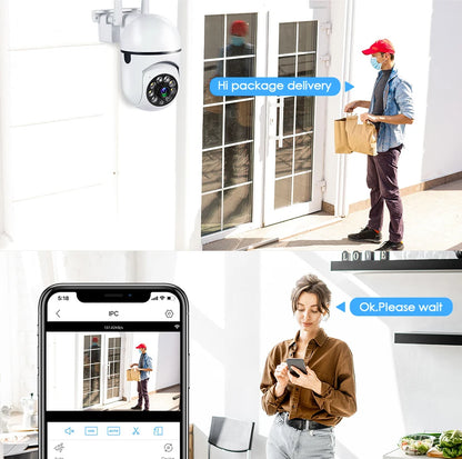 8MP Wifi Wireless Security Monitor Cameras Color Night Vision Outdoor Cam Smart Home CCTV HD Surveillance Camera IP66 Waterproof