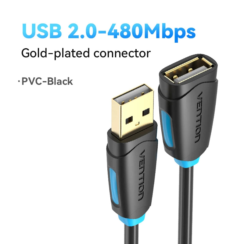 Cable USB a USB Vention Cable de extensión USB 3.0 2.0 macho a hembra Cable de datos USB 3.0 para Smart TV PC SSD Cable extensor USB 2.0