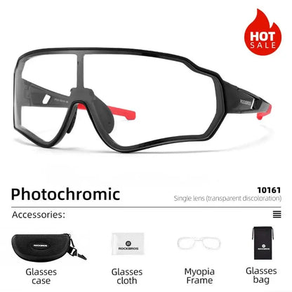 ROCKBROS Photochromic Cycling Glasses Bike Bicycle Glasses Sports Men's Sunglasses MTB Road Cycling Eyewear Protection Goggles