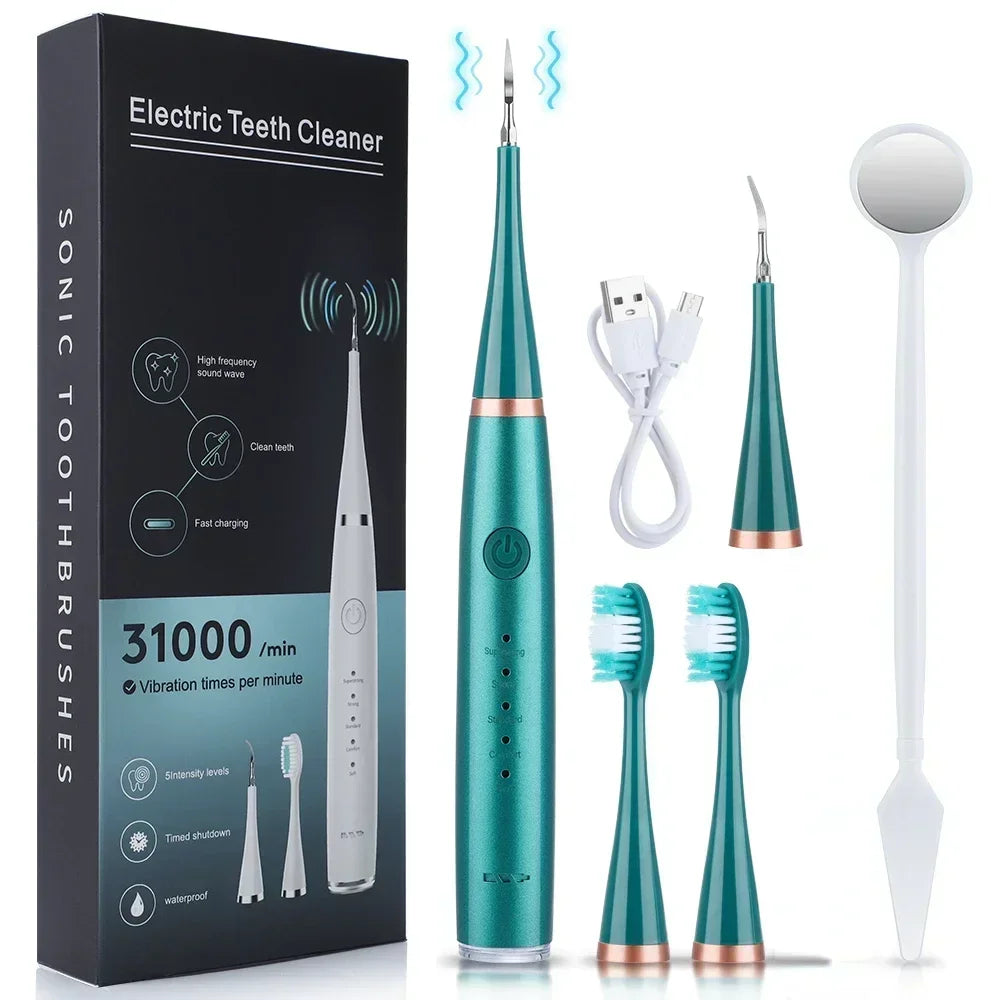 Home Electric Toothbrush with Sound Wave Cleaning Multifunctional 3-in-1 Teeth Scaling Whitening Care USB Charging Oral Cleaning