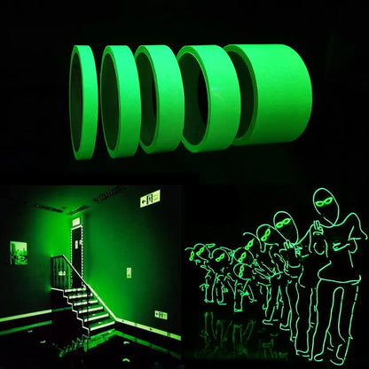 Luminous Tape 3m/5m Glow in The Dark Sticker Self-Adhesive Photoluminescent Tape Night Vision Safety Warning Security Stage Home