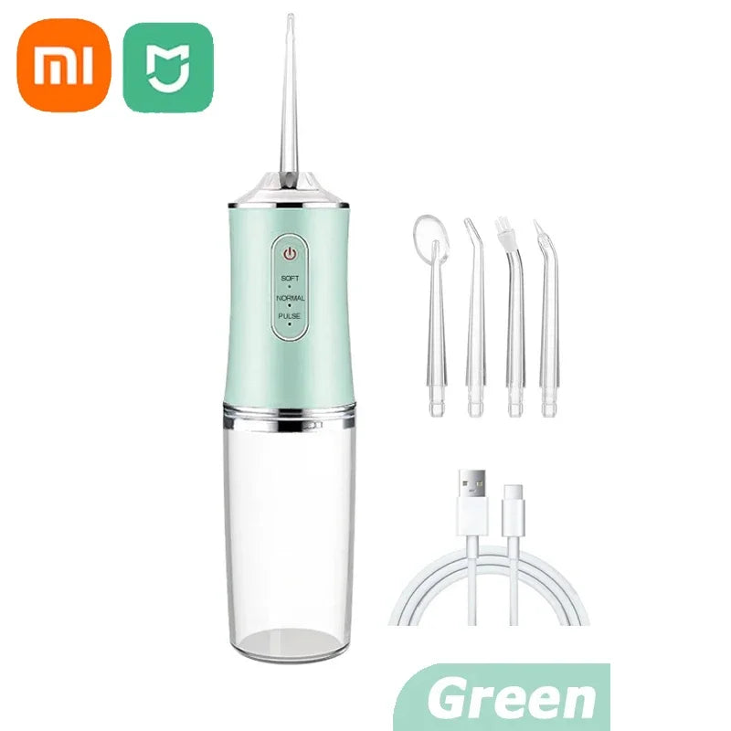 Irrigador bucal eléctrico inteligente Xiaomi MIJIA, irrigador bucal con carga USB, 4 chorros, 3 modos, limpiador dental con chorro de agua