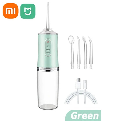 Irrigador bucal eléctrico inteligente Xiaomi MIJIA, irrigador bucal con carga USB, 4 chorros, 3 modos, limpiador dental con chorro de agua