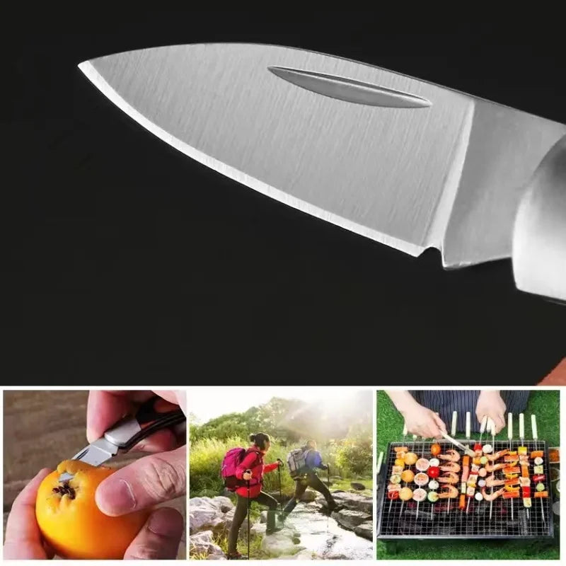 Mini Knife Wooden Handle Folding Knife Sharp EDC Self-defense Camping Tool Gift Keychain Pendant Outdoor Pocket Knive