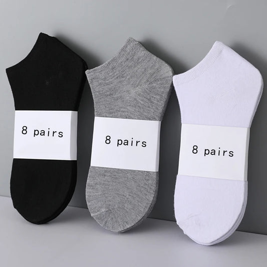 8 pares de calcetines náuticos para mujer y hombre, de corte bajo, invisibles, antideslizantes, de silicona, para verano, calcetines invisibles hasta el tobillo, de color sólido, informales, transpirables