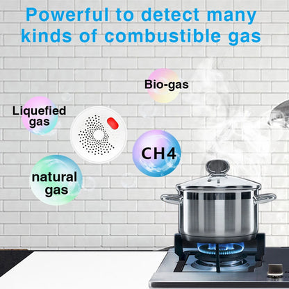 AC110-230V Tuya Wifi Natural Gas Sensor Combustible Household Smart Gas Alarm Detector Leakage Sensor Fire Safety Smart Home