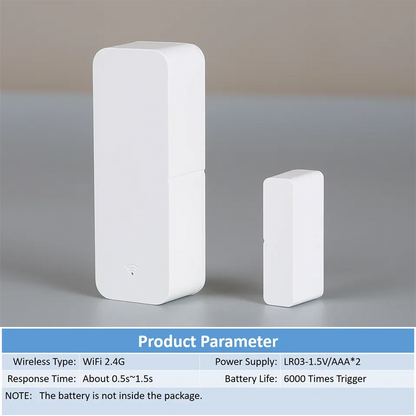 Sensor de puerta WiFi Tuya Contacto de ventana Abrir y cerrar Control remoto de aplicación Tuya Compatible con Alexa Asistente de Google