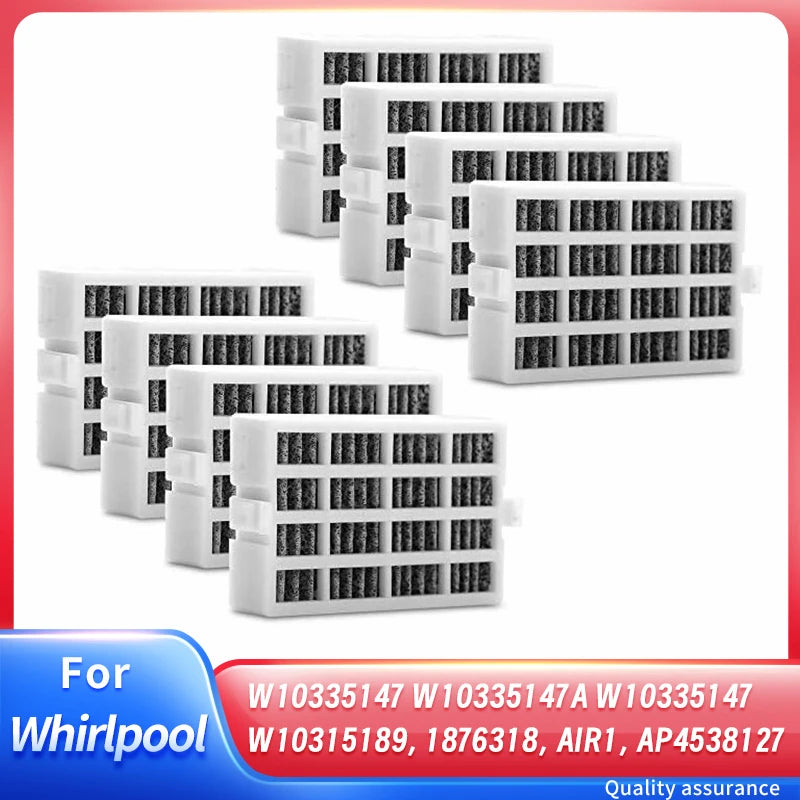 W10311524 8 Pack Air Filter Replacement for Whirlpool Refrigerator 2319308, W10335147, W10335147A, W10335147, W10315189, 1876318