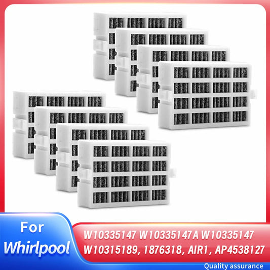 W10311524 Paquete de 8 filtros de aire de repuesto para refrigerador Whirlpool 2319308, W10335147, W10335147A, W10335147, W10315189, 1876318