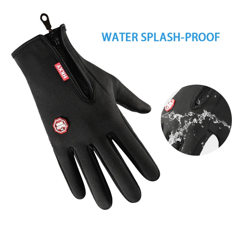 Guantes cálidos de invierno para hombres y mujeres, impermeables y agradables para la piel, con pantalla táctil, adecuados para ciclismo y esquí