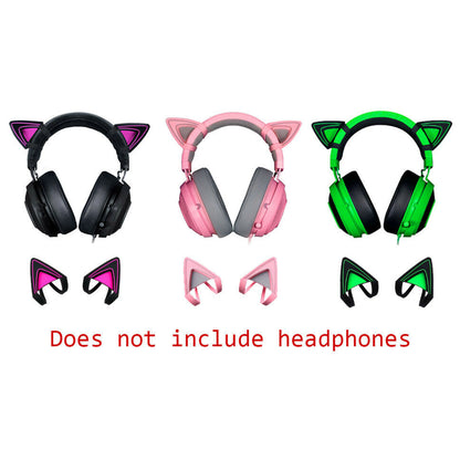 1 Pair Kitty Cat Ears 3 Colors for RAZER Kraken V2 special / Kraken 2019 / Kraken TE / 7.1 V2 Headphone Headset Customer DIY