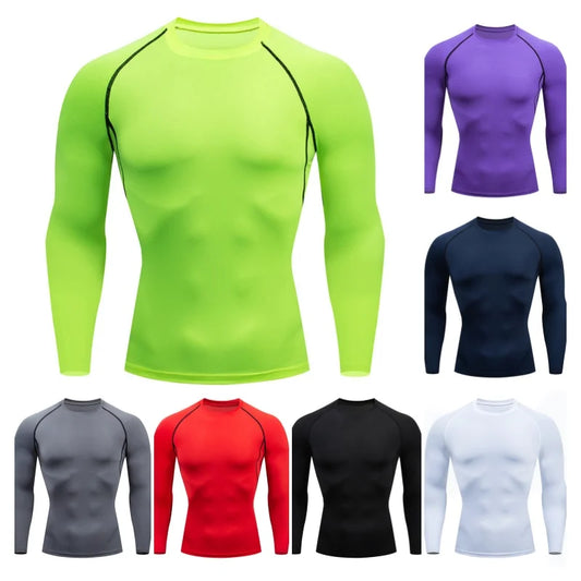 Camiseta deportiva de alta calidad para hombre, para fitness, MMA, gimnasio, trote, compresión, transpirable, antierupciones, integral, Dry Fit