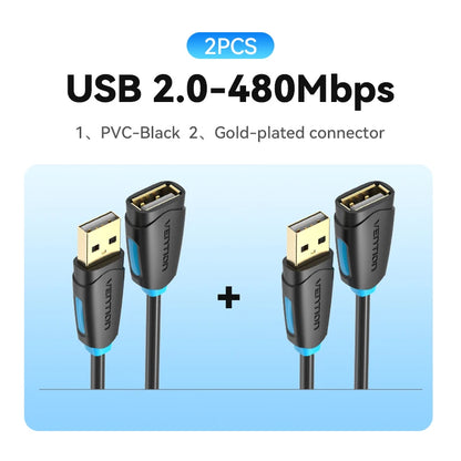 Vention USB 3.0 Extension Cable USB 3.0 2.0 Cable Extender Data Cord for PC Smart TV Xbox One SSD Fast Speed USB Cable Extension