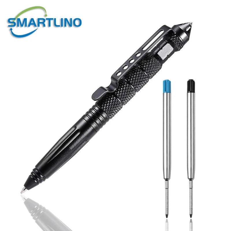 High Quality Metal Self Defense Tactical Pen School Student Office Ballpoint Pens Emergency Glass Breaker Survival Supplies