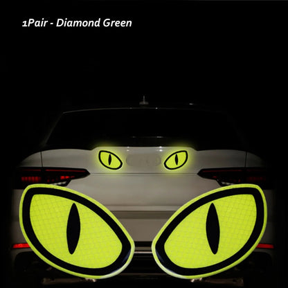 2Pcs Warning Car Reflective Safety Tape Sticker Cat-eye Reflective Sticker Car Sticker Reflective Strips Auto Truck Motorcycle