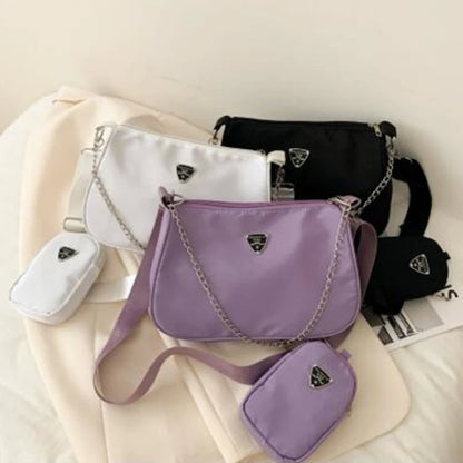 Conjunto de bolsos de mano casuales de moda para mujer, bolsos cruzados, bolsos de hombro, bolso bandolera 2 en 1, bolso de mano de tendencia para viajes y compras