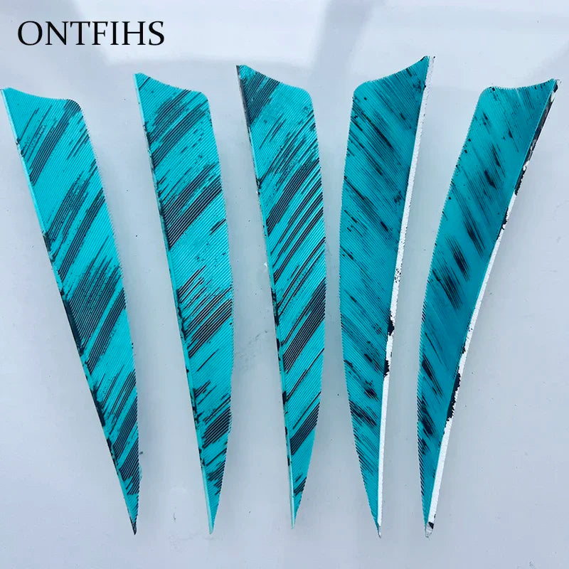 25 Pcs 4 Inch Hunting Arrow Feather Shield Cut Archery Real Turkey Cut Fetches Feathers for Arrows DIY