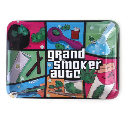 Multi Rolling Tray 18*12.5CM Tobacco Metal Cigarette Smoke Accessories Herb Tinplate Plate Grinder Tools Various Pattern Designs