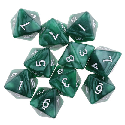 10 dados poliédricos de 10 caras D10 D8 para juegos de rol de 16 mm, dados familiares