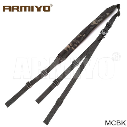 Armiyo Tactical Mission S3 2 Point Adjustable Shoulder Strap Gun Sling Nylon Belt Plastic Clip Mount Airsoft Hunting Accessories