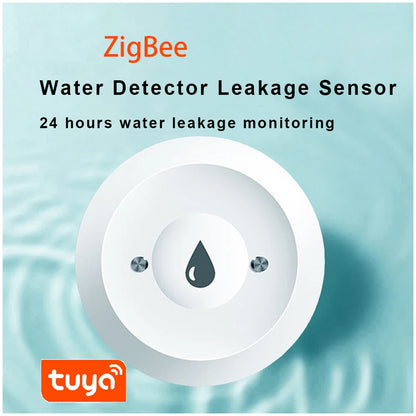 Sensor de inmersión de agua Zigbee Sensor de fugas Smart Life Aplicación de alarma de conexión de agua Detector de fugas de agua Tuya