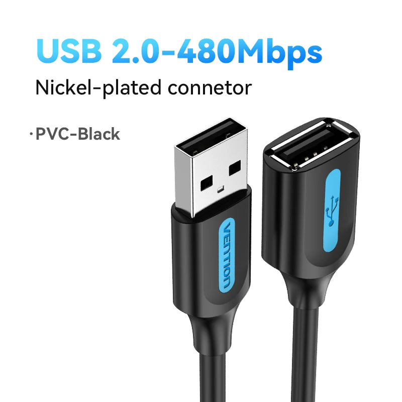 Vention USB to USB Cable USB 3.0 2.0 Male to Female Extension Cable USB 3.0 Data Cord for Smart TV PC SSD USB 2.0 Cable Extender