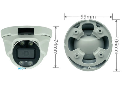 4K 8/5/4/3MP Double Light Built-In MIC IP Metal Ceiling Dome Camera Face Detect Low illumination ONVIF ICsee XMEYE NightVision