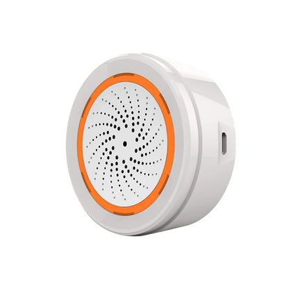 ONENUO Tuya Zigbee Smart Siren Alarm For Home Security with Strobe Alerts Support USB Cable Power and Built-in Battery