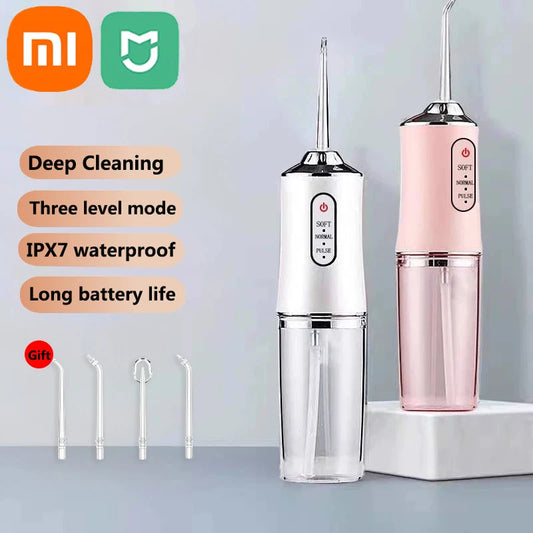 Irrigador bucal eléctrico inteligente Xiaomi MIJIA, irrigador bucal con carga USB, 4 chorros, 3 modos, limpiador dental con chorro de agua