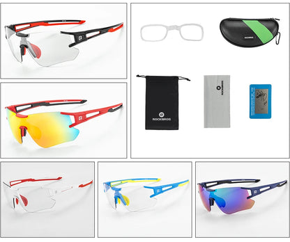 Gafas de ciclismo fotocromáticas ROCKBROS, gafas de sol para deportes al aire libre, gafas decolorantes, gafas para bicicleta de montaña y carretera, gafas para ciclismo