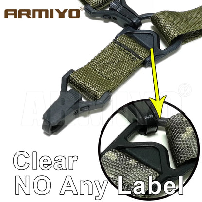 Armiyo Tactical Mission S3 2 Point Adjustable Shoulder Strap Gun Sling Nylon Belt Plastic Clip Mount Airsoft Hunting Accessories