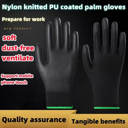 10 Pairs Durable Safety Gloves - Anti-Slip, Wear-Resistant, ESD Protection for Gardening & Woodworking