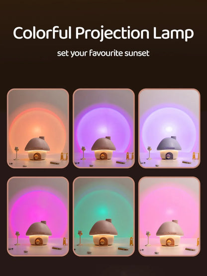 Mushroom House Humidifiers Home Mini Essential Oils Aromatherapy Diffuser Cute Mushroom Doll with Clourful Ambient Night Lights