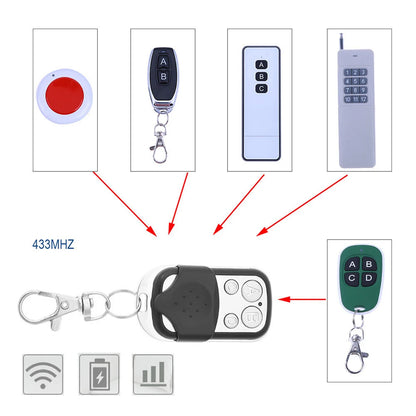 Metal Push Button Remote Control Transmitter ABCD / Lock Unlock 4Button 433MHz Universal 4 Buttons Garage Door Opener Remote