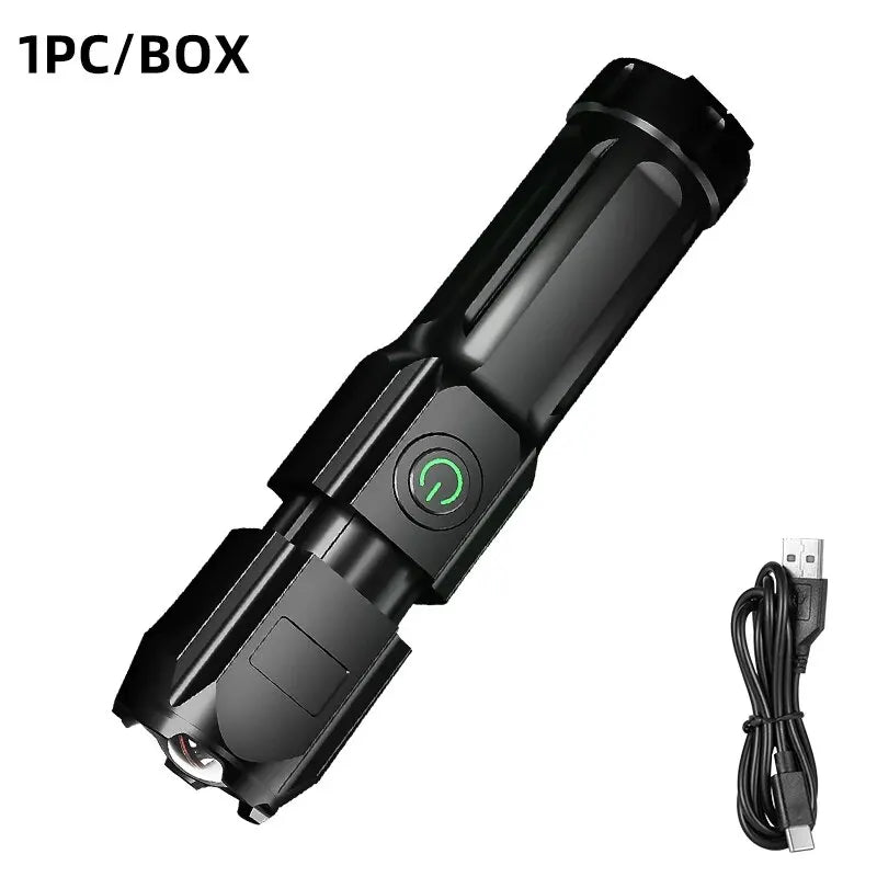 Powerful LED Flashlight Rechargeable USB 18650 Waterproof Zoom Fishing Hunting Camping 100,000 Lumens Tactical Flashlight LED FL