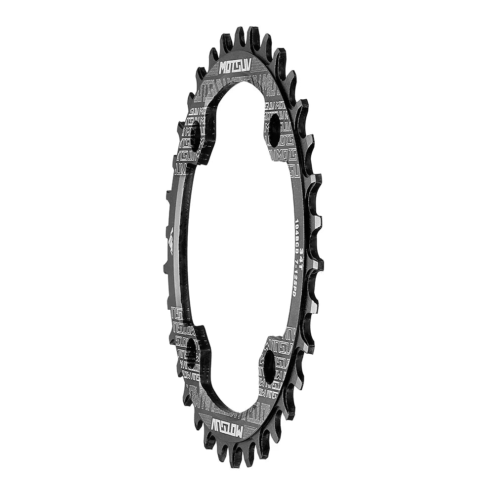 Bicycle Crank 104BCD Round Shape Narrow Wide 32T/34T/36T/38T MTB Chainring Bicycle Chainwheel Bike Circle Crankset Single Plate