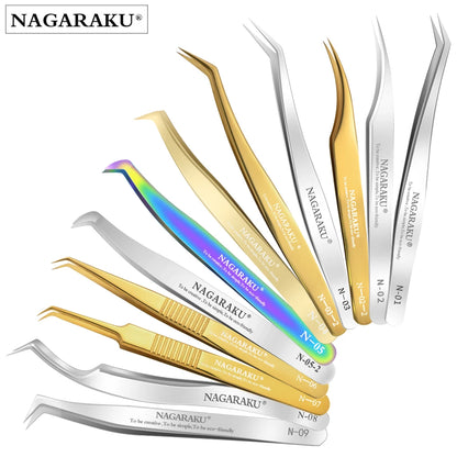 NAGARAKU Eyelash Extension Tweezers Makeup Stainless Steel Eyelash 3D accurate Clip