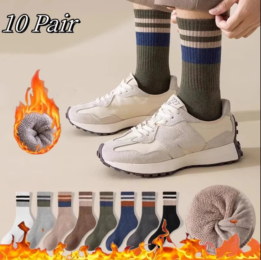 5 Pairs Of Men's Socks, Autumn And Winter Vintage Fun Fashion Athletic Socks, Sports Trend Socks