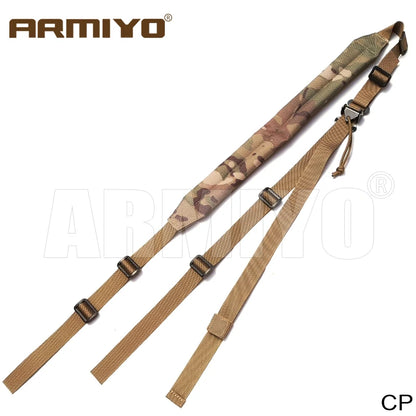 Armiyo Tactical Mission S3 2 Point Adjustable Shoulder Strap Gun Sling Nylon Belt Plastic Clip Mount Airsoft Hunting Accessories