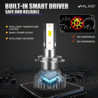 HLXG Mini Canbus lámpara H4 H7 LED faro de coche 100000LM 6000K 8000K lámpara H1 9005 HB3 9006 HB4 H8 H9 H11 faros antiniebla bombillas para coche