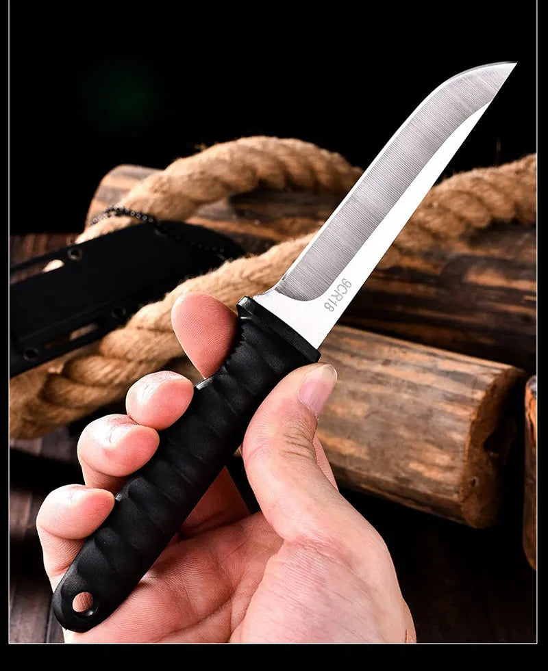 Outdoor pocket knife camping knife camping barbecue small straight knife k sheath survival knife carry portable fruit knife