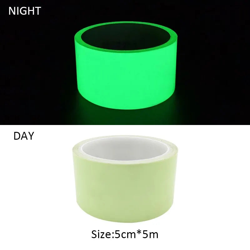 Luminous Tape 3m/5m Glow in The Dark Sticker Self-Adhesive Photoluminescent Tape Night Vision Safety Warning Security Stage Home