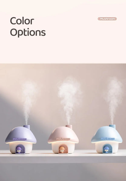 Mushroom House Humidifiers Home Mini Essential Oils Aromatherapy Diffuser Cute Mushroom Doll with Clourful Ambient Night Lights