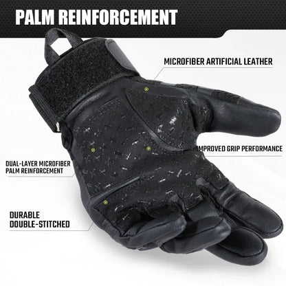 Guantes tácticos con pantalla táctil y carcasa rígida para caza al aire libre, airsoft, combate, tiro, senderismo, ciclismo, deportes, cuero sintético, equipo antideslizante