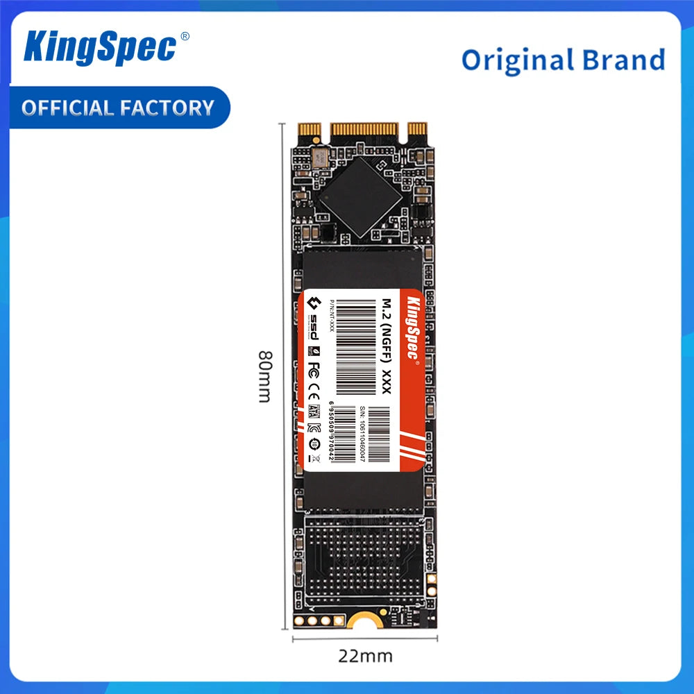 KingSpec M.2 SSD NGFF 128 GB 256 GB 512 GB 1 TB 2 TB M2 SATA SSD 2280 SATA3 6 Gb Disco duro interno de estado sólido para computadora portátil