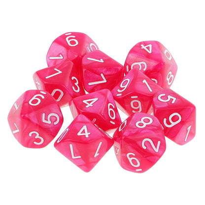 10 dados poliédricos de 10 caras D10 D8 para juegos de rol de 16 mm, dados familiares